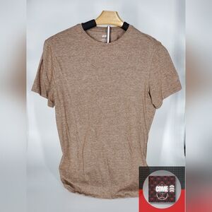 H&M Silm Fit Heathered Brown T-Shirt